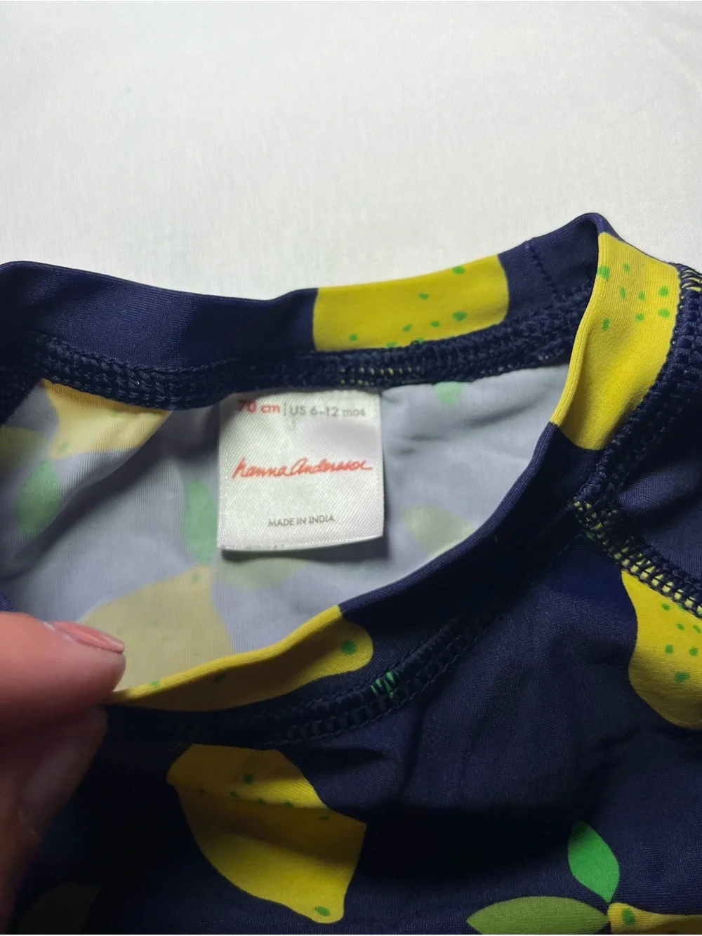 Hanna Andersson Lemon Rash Guard Swim Shirt Baby Girl 6-12M
